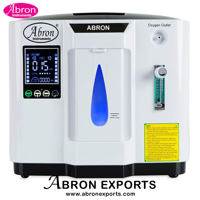 Oxygen concentrate digital controlls 1 litre 5 litre per minute portable with nano filter oxygen tube Abron ABM-2363L1D 